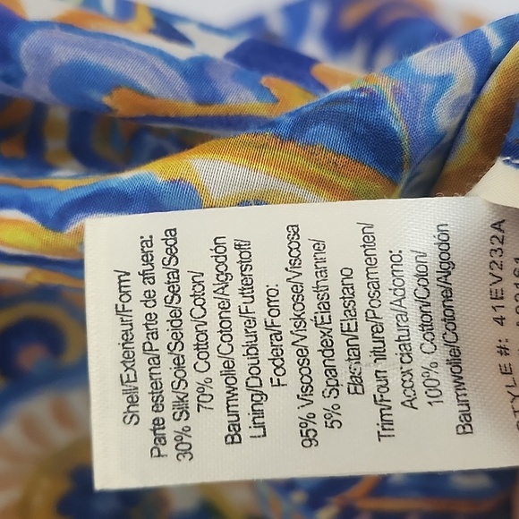 Hale Bob Paisley Print Women's Top - Blue and Yellow Med - Picture 11 of 15